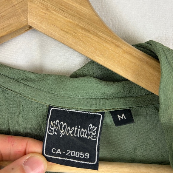 POETICA Matching Maxi Skirt Set Olive Green Sheer Size Medium‎ Fairy Witch - Picture 6 of 11